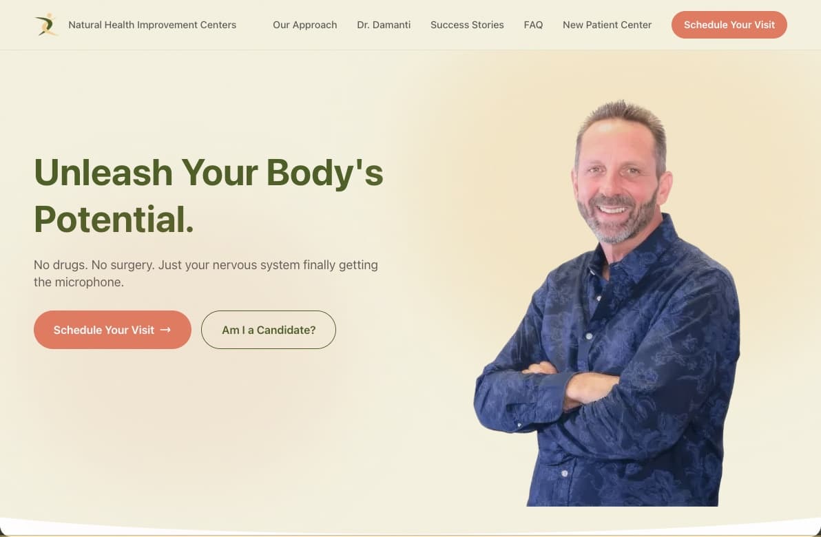 NHI Centers website screenshot